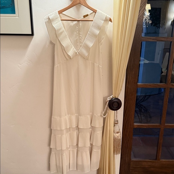Zimmermann Dresses & Skirts - Zimmermann Cream Maxi Dress with Ruffle Details